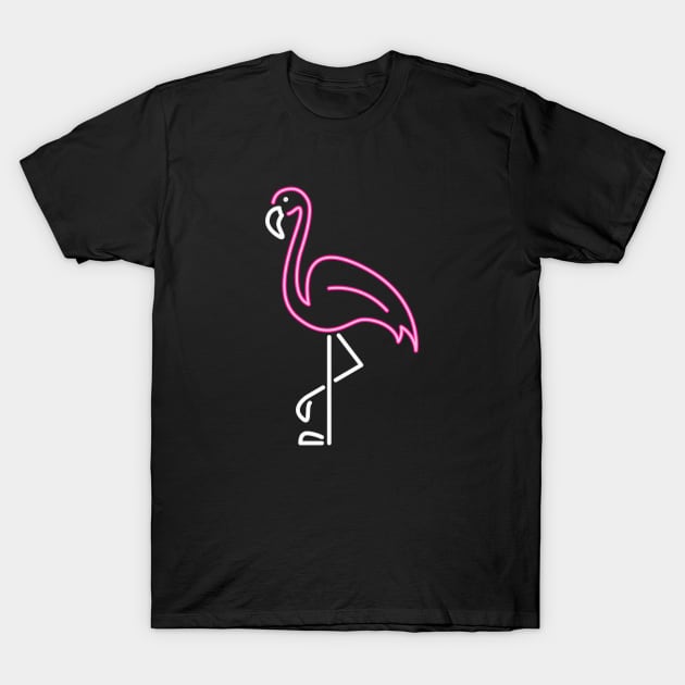 Neon pink flamingo T-Shirt by MikeNotis